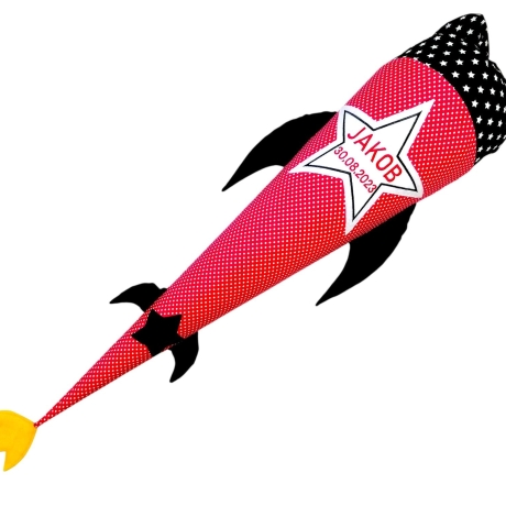 Schultüte Rakete mit Stern und Kissen