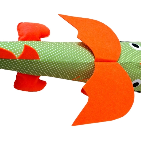 Schultüte Drache aus Stoff mit Kissen und Name bestickt