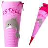 Schultüte Delfin mit Kissen und Name bestickt
