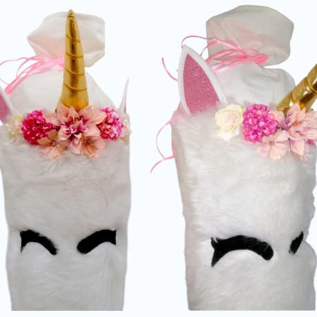 Schultüte Glitzer Einhorn mit Kissen und Name bestickt