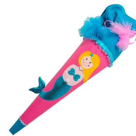 Schultüte Meerjungfrau Kissen mit Name bestickt