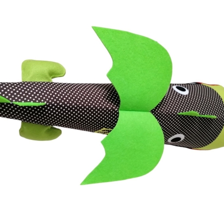 Schultüte Drache aus Stoff mit Kissen und Name bestickt