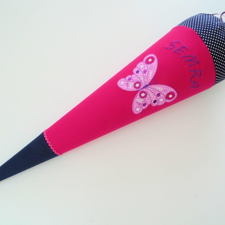 Schultüte Schmetterling mit Kissen mit Name bestickt