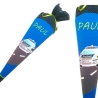 Schultüte Polizeiauto mit Kissen und Name individuell gestickt