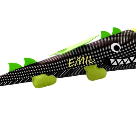 Schultüte Drache aus Stoff mit Kissen und Name bestickt