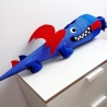 Schultüte Drache aus Stoff mit Kissen und Name bestickt
