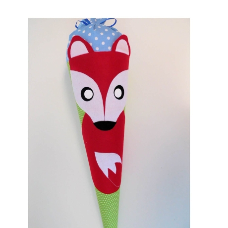 Schultüte Fuchs mit Kissen mit Name gestickt, 