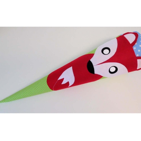 Schultüte Fuchs mit Kissen mit Name gestickt, 