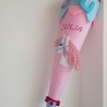 Schultüte Glitzer Einhorn mit Kissen und Name bestickt