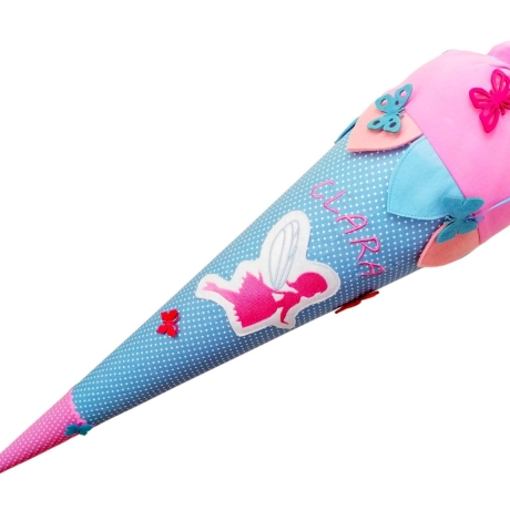 Schultüte kleine Fee und Schmetterlinge Kissen mit Namen bestickt