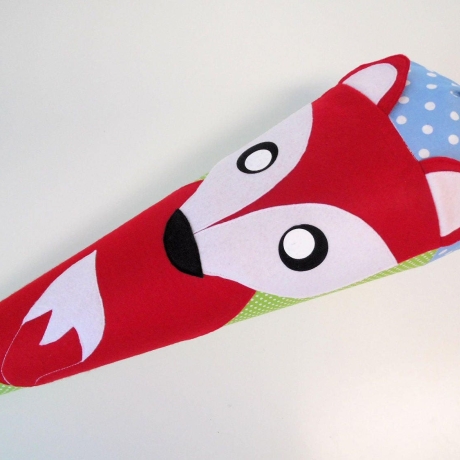 Schultüte Fuchs mit Kissen mit Name gestickt, 