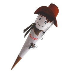 Schultüte Cowboy mit Kissen und Name bestickt