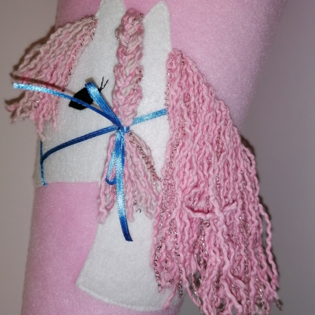 Schultüte Glitzer Pferd mit Kissen und Name bestickt