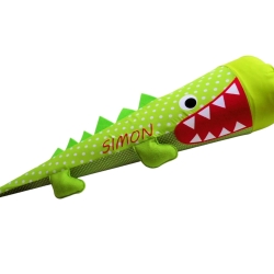 Schultüte Krokodil aus Stoff mit Kissen und Name 