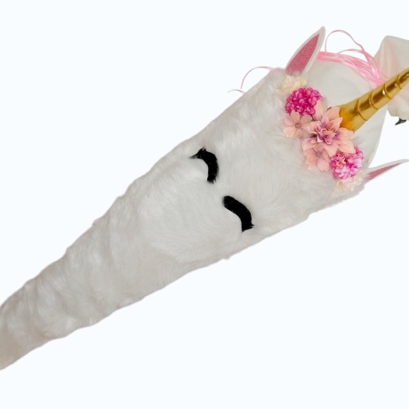Schultüte Glitzer Einhorn mit Kissen und Name bestickt