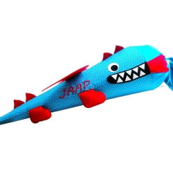 Schultüte Drache aus Stoff m. Kissen und Name bestickt
