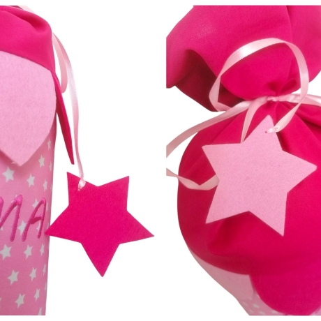 Schultüte Glitzer Einhorn mit Kissen und Name bestickt