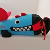 Schultüte Drache aus Stoff mit Kissen und Name bestickt