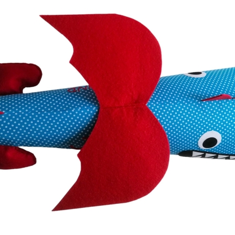 Schultüte Drache aus Stoff m. Kissen und Name bestickt