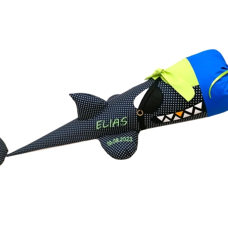 Schultüte Orca Wal Pirat mit Kissen u. Namen bestickt