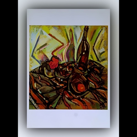 Joan Miró - Stilleben mit Rose - Postkarte
