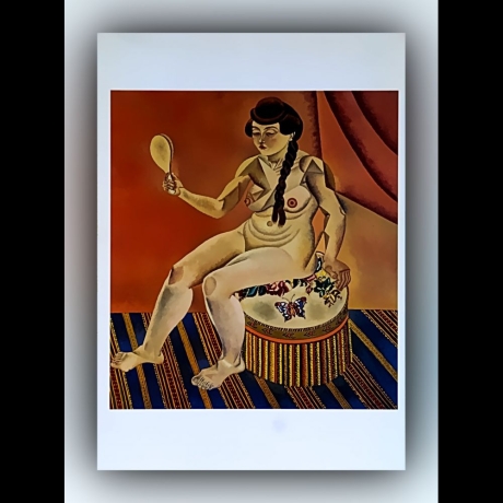 Joan Miró - Akt mit Spiegel - Postkarte