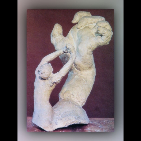 Auguste Rodin - Die große verkrampfte Hand mit flehender Gestalt - Postkarte