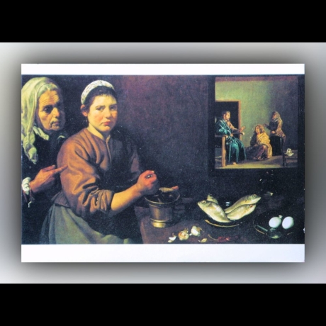 Diego Velázquez - Chritus im Hause von Maria und Martha - Postkarte