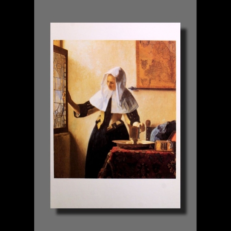 Jan Vermeer - Junge Frau mit Wasserkanne am Fenster - Postkarte