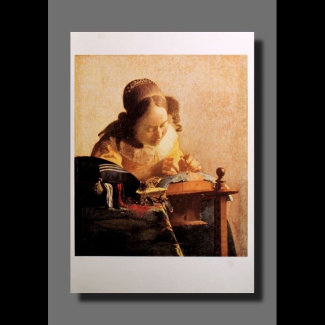 Jan Vermeer - Die Spitzenklöpplerin - Postkarte