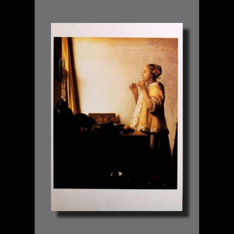 Jan Vermeer - Junge Dame mit Perlenhalsband - Postkarte
