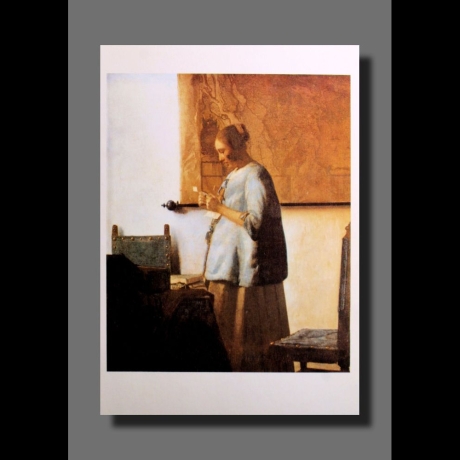 Jan Vermeer - Briefleserin in Blau - Postkarte