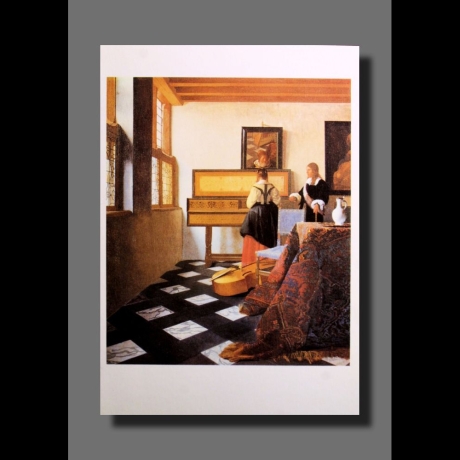 Jan Vermeer - Die Musikstunde - Postkarte