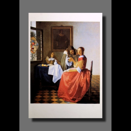 Jan Vermeer - Das Mädchen mit dem Weinglas - Postkarte