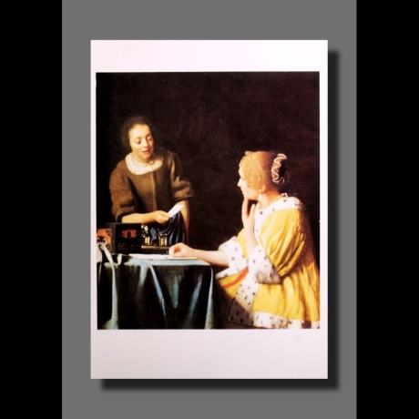 Jan Vermeer - Dame mit Dienstmagd und Brief - Postkarte