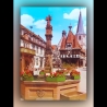 6120 Michelstadt im Odenwald - Marktplatz mit historischem Rathaus (erbaut 1484) - Postkarte