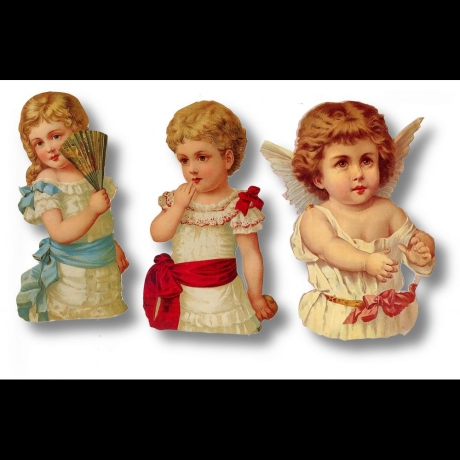 Scrapbook Aufkleber Sticker: 3 Engel Putten