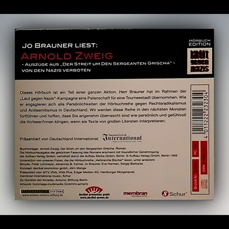 Arnold Zweig - Laut gegen Nazis Jo Brauner liest Arnold Zweig - CD