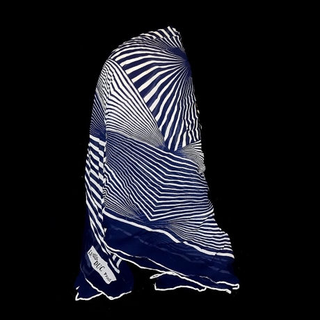 Kopftuch Halstuch Schal Schultertuch blau / weiß