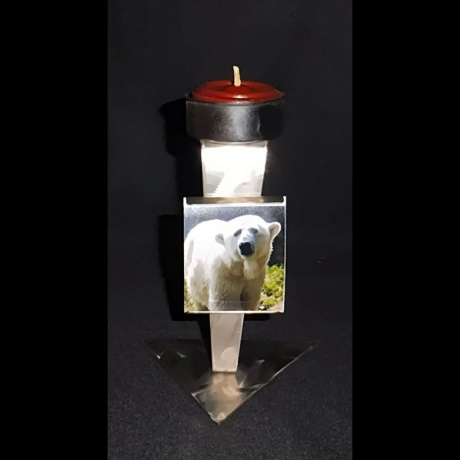 Teelichtleuchter mit Fotohalter 12 cm