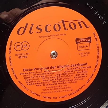 Allotria Jazzband - Dixie-Party mit der Allotria Jazzband - Vinyl