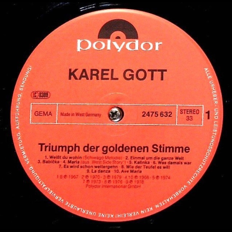 Karel Gott - Triumph Der Goldenen Stimme - Vinyl