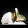 Keramik Gans / Ente mit goldenen Füßen und Schnabel