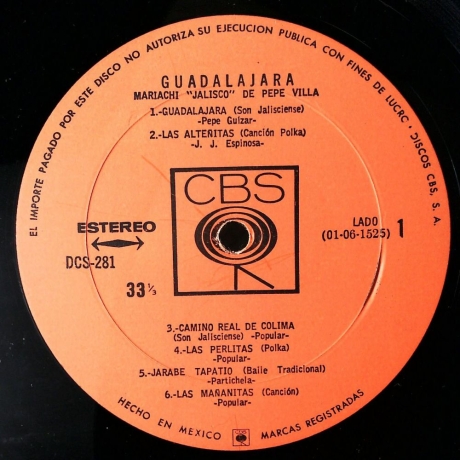 Mariachi Jalisco de Pepe Villa - Guadalajara - Vinyl