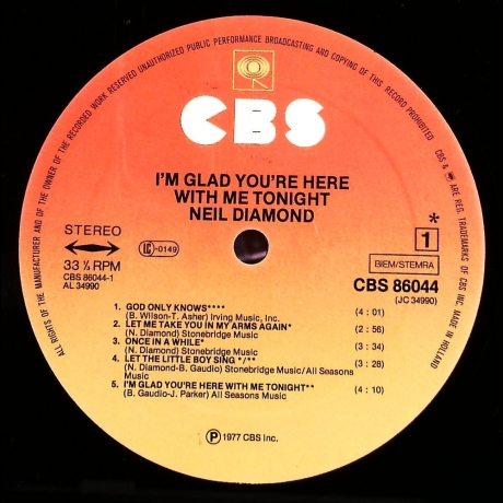 Neil Diamond - I'm Glad You're Here With Me Tonight - Vinyl
