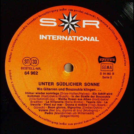 Various Artists - Unter südlicher Sonne - wo Gitarren und Bouzoukis klingen - Vinyl