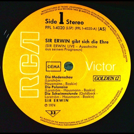 Sir Erwin (Ralf Jenzen) - Sir Erwin gibt sich die Ehre - Vinyl