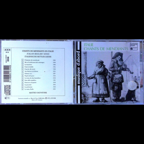 Matteo Salvatore - Italie Chants des mendiants - Italienische Bettler-Lieder - Italian Beggars' Songs - CD