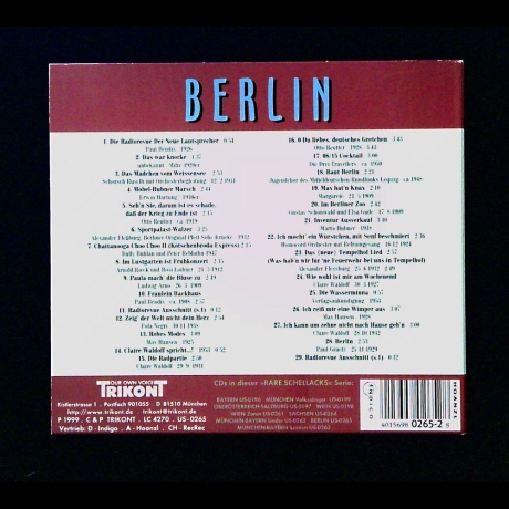 Various Artists - Berlin Großstadtklänge - Rare Schellacks 1908 - 1953 - CD