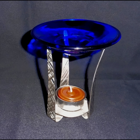 Edelstahl / Glas Teelicht Aromalampe / Duftlampe